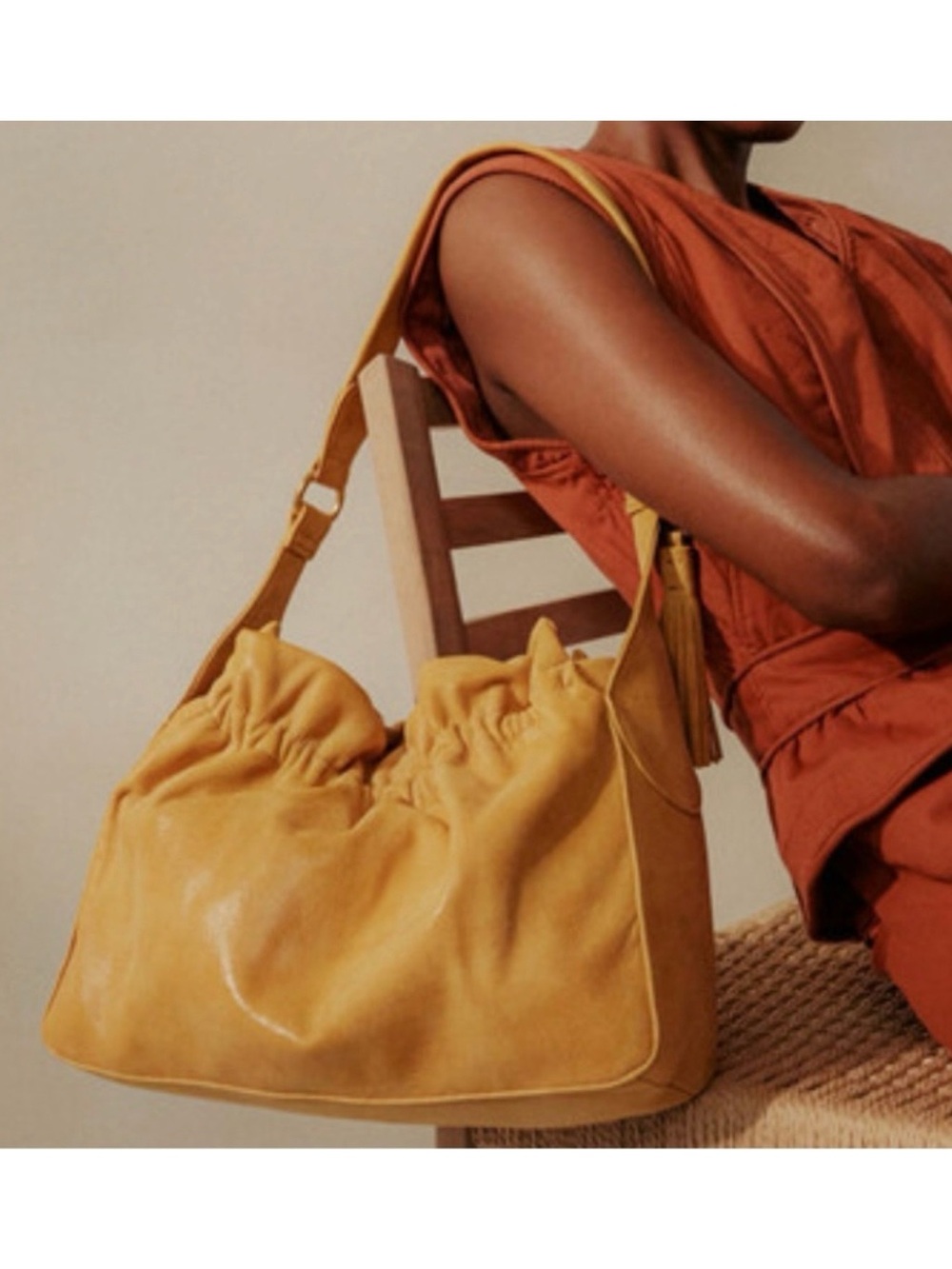 HOBO Mustard Yellow Gathered Shoulder Bag